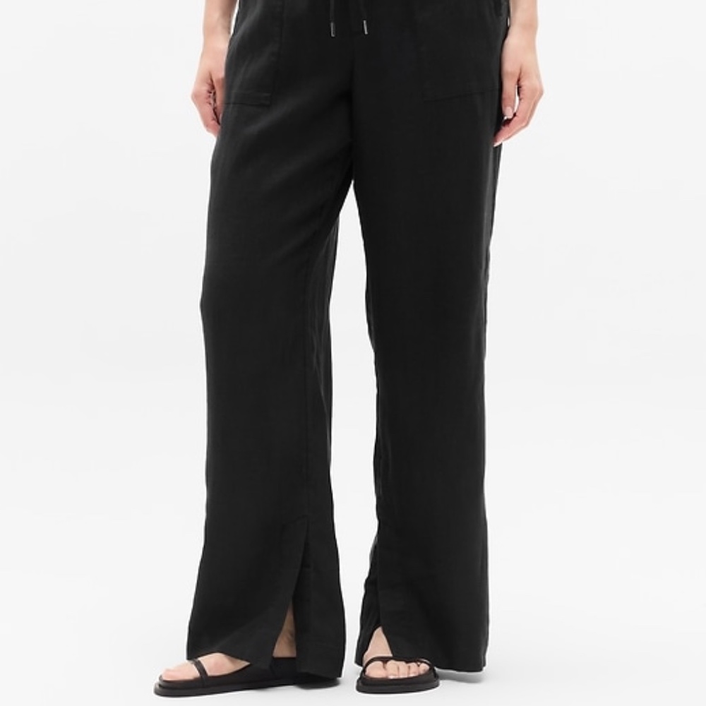 Athlete Retreat Linen High Rise Wide Leg Pant